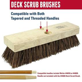 img 1 attached to Weiler 44026 Heavy Duty Deck Scrub Brush for Wood Decks, Concrete Patios & Rough Surfaces - Natural Palmyra Bristles