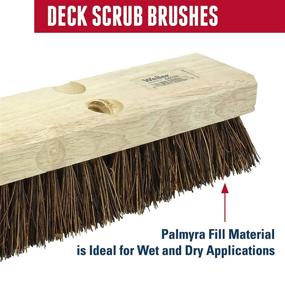 img 2 attached to Weiler 44026 Heavy Duty Deck Scrub Brush for Wood Decks, Concrete Patios & Rough Surfaces - Natural Palmyra Bristles