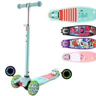 3 wheel hikole scooter for kids with adjustable height and led wheels - perfect lean to steer design for boys and girls aged 3-12 years old логотип