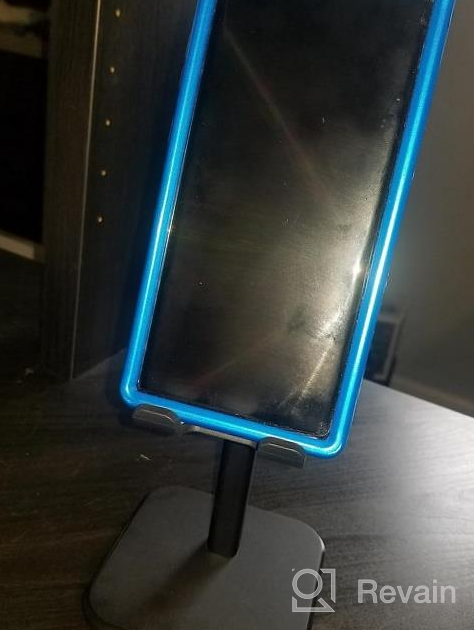 img 1 attached to Compatible Cell Phone Stand Holder For Desk - Fits All Smart Phones | Apiker, Black review by Harwinder Duong