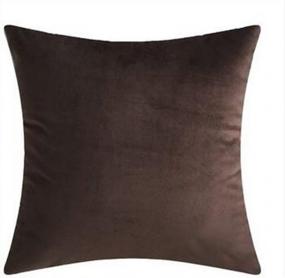 img 2 attached to Set Of 4 Brown Velvet Decorative Throw Pillow Covers - Super Soft And Comfortable - Ideal For Sofa And Living Room - 18X18 Inches