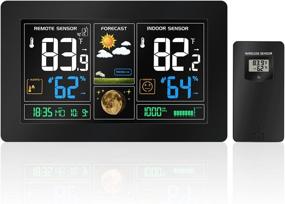 img 4 attached to Wireless Indoor/Outdoor Weather Station With Digital Thermometer, Remote Sensor & Alerts - Protmex PT3378