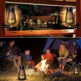 img 1 attached to Set The Mood With LED Flame Tiki Torch Outdoor Bluetooth Speakers - Waterproof, Wireless, And HD Audio - Perfect For Parties And Atmosphere - 2 Pack