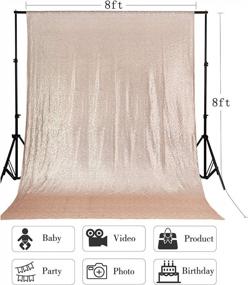 img 3 attached to Champagne Blush Sequin Backdrop Curtain - Ideal Glitter Photo Booth Backdrop For Weddings, Birthdays, Baby Showers, And Events - 8Ft X 8Ft Size