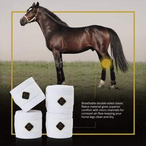 img 2 attached to Терапевтические классические повязки для лошадей Kavallerie: равномерно распределяют давление, дышащий флисовый материал, эластичный для защиты и поддержки ног - белый (4 шт. в упаковке)
