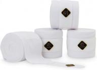 therapeutic kavallerie classic horse bandages: evenly distribute pressure, breathable fleece material, stretchy for leg protection and support - white (4 units per pack) logo