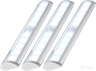 💡 10-led wireless motion sensor stick-on step light bar with magnetic strip, pure white, pack of 3 логотип