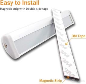 img 2 attached to 💡 10-LED Wireless Motion Sensor Stick-on Step Light Bar with Magnetic Strip, Pure White, Pack of 3