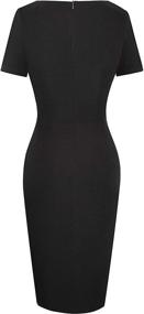 img 3 attached to HOMEYEE Keyhole Colorblock Bodycon Business Women's Clothing ~ Dresses