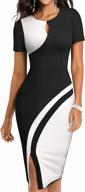 homeyee keyhole colorblock bodycon business women's clothing ~ dresses логотип