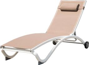img 4 attached to Adjustable Aluminum Lounger In Macchiato: Vivere Glendale For Ultimate Relaxation