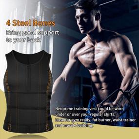 img 1 attached to Get The Body You Want With SLIMBELLE'S Men'S Neoprene Waist Trainer Vest
