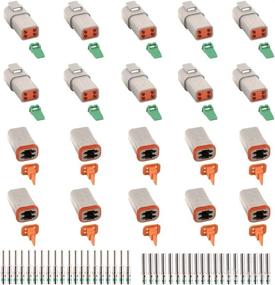 img 4 attached to Waterproof Electrical Wire Connector - JRready ST6248 DT 4 Pin, Set of 10, Gray, Solid Contacts, 14-20AWG