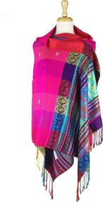 img 2 attached to 🌈 Tropical Colorful Pashmina Women's Accessories - Paskmlna Rainbow: Scarves & Wraps