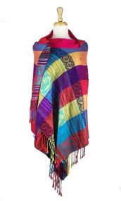 img 1 attached to 🌈 Tropical Colorful Pashmina Women's Accessories - Paskmlna Rainbow: Scarves & Wraps