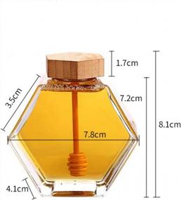 img 3 attached to 100ML Hexagonal Glass Honey Bottle With Wooden Stirring Rod - GUGELIVES Packaging Container Jar