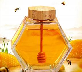 img 2 attached to 100ML Hexagonal Glass Honey Bottle With Wooden Stirring Rod - GUGELIVES Packaging Container Jar