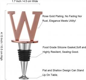 img 3 attached to Personalized Rose Gold Wine And Beverage Bottle Stopper With W-Initial - Ideal Gifts For Valentines Day, Mothers Day, Fathers Day, Thanksgiving Day