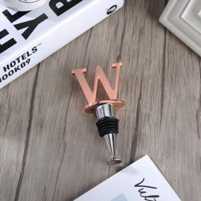 img 2 attached to Personalized Rose Gold Wine And Beverage Bottle Stopper With W-Initial - Ideal Gifts For Valentines Day, Mothers Day, Fathers Day, Thanksgiving Day