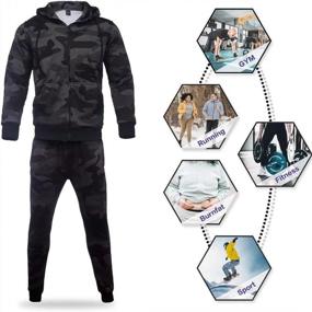 img 2 attached to Zusmen Tracksuit Full Zip Running Sweatsuit Men's Clothing in Active