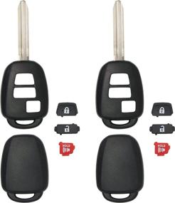 img 4 attached to 2 Pack Keyless2Go Uncut Remote Head Key Shell And Button Pad MOZB52TH GQ4-52T HYQ12BDM - Shell ONLY