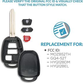 img 1 attached to 2 Pack Keyless2Go Uncut Remote Head Key Shell And Button Pad MOZB52TH GQ4-52T HYQ12BDM - Shell ONLY