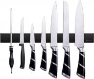 🔪 magnetic knife holder for wall, enkrio 16 inch - black stainless steel - knife magnetic strip - no drilling - kitchen magnet knife holder strip - knife rack - knife bar логотип