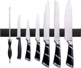 img 4 attached to 🔪 Magnetic Knife Holder for Wall, Enkrio 16 Inch - Black Stainless Steel - Knife Magnetic Strip - No Drilling - Kitchen Magnet Knife Holder Strip - Knife Rack - Knife Bar