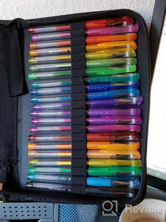 img 1 attached to Complete Set Of 120 Artist Gel Pens With 28 Glitter, 12 Metallic, 11 Pastel And 9 Neon Colors, Including 60 Refills And Coloring Book For Effortless Artwork Creation review by Chris Hart