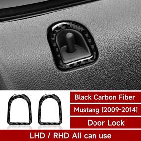 img 3 attached to 🚗 Enhance Your Ford Mustang's Interior: Carbon Fiber Car Door Lock Pin Knob Sticker Decal Trim Cover (2009-2014) Accessories