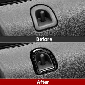 img 2 attached to 🚗 Enhance Your Ford Mustang's Interior: Carbon Fiber Car Door Lock Pin Knob Sticker Decal Trim Cover (2009-2014) Accessories