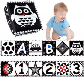 img 4 attached to Stimulate Your Baby'S Imagination With High Contrast Black And White Sensory Soft Book For Early Education