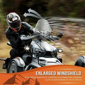 img 2 attached to 🛡️ Kemimoto Ryker Translucent Sport Windshield - Adjustable, 3 inches Stroke - Compatible with Ryker 600, 900 & Rally Edition from 2018-2022 - Replaces #219401023 #219400771