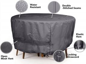 img 3 attached to Water-Resistant Polyester Round Accent Table Cover With Mesh Ventilation For Patio Tables - Charcoal By Covermates