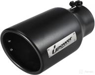 🔥 upower 3 inch inlet exhaust tips with 4.5 inch outlet and 9 inch length - stainless steel muffler tip in black powder coated finish, bolt-on tailpipe for trucks with rolled edge logo