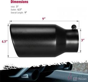 img 1 attached to 🔥 Upower 3 Inch Inlet Exhaust Tips with 4.5 Inch Outlet and 9 Inch Length - Stainless Steel Muffler Tip in Black Powder Coated Finish, Bolt-On Tailpipe for Trucks with Rolled Edge