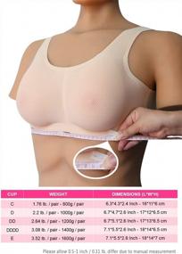 img 2 attached to Waterdrop Silicone Breast Forms With Mesh Pocket Bra Set For Crossdressers (C-E Cup) By HIPLAYGIRL - Optimized For SEO
