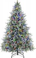 deck the halls with the shareconn 6ft snow flocked christmas tree - multi-color lights, pine cones, and berries for festive home décor logo