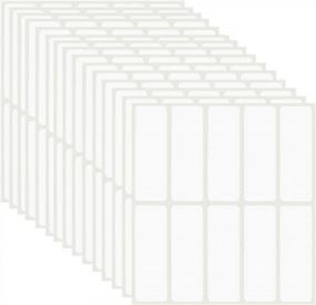 img 4 attached to HOSSIAN Small Label Stickers For Jars, Bottles, Food Containers, And File Folders - Pack Of 150, 0.6 X 1.57 Inches, Ideal For Name Filing Envelopes And Organizing Files