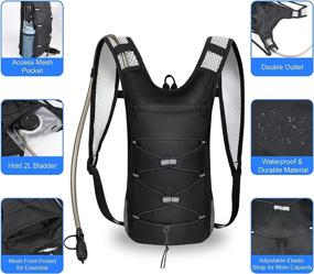 img 3 attached to Top-rated Wemfg Hydration Backpack Pack with 2L Water Bladder for Outdoor Activities - Lightweight, Waterproof, and Upgraded