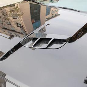 img 2 attached to 🚗 Carbon Fiber Pattern Engine Hood Air Outlet Vent Trim Cover for Dodge Challenger SXT 2015-2022