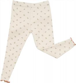 img 2 attached to Kids Cute Flower Pattern Design Pajama Set 6M-7T Cotton Sleepwear Ruffled Shirring Toddler Snug Fit