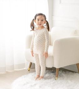 img 1 attached to Kids Cute Flower Pattern Design Pajama Set 6M-7T Cotton Sleepwear Ruffled Shirring Toddler Snug Fit