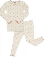kids cute flower pattern design pajama set 6m-7t cotton sleepwear ruffled shirring toddler snug fit logo