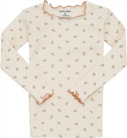 img 3 attached to Kids Cute Flower Pattern Design Pajama Set 6M-7T Cotton Sleepwear Ruffled Shirring Toddler Snug Fit