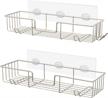 organize your bathroom with amazerbath shower caddy shelf: 2 pack adhesive, rustproof stainless steel wall mounted shelf with hooks for ultimate storage logo