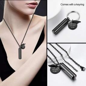 img 3 attached to Cylinder Memorial Necklace With Angel Wing Charm For Pet And Human Cremation Ashes – Keep Your Loved Ones Close With I Still Need You