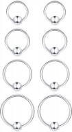 sllaiss 4 pairs 925 sterling silver ball hoop earrings cartilage small hoop earrings set for women men hypoallergenic 6mm 8mm 10mm 12mm logo