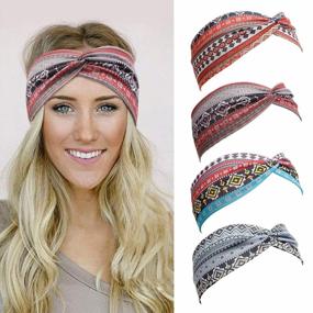 img 4 attached to Chic And Comfortable Huachi Boho Headbands - Stylish Hair Accessories For Women And Teens