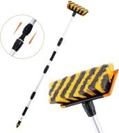 🚗 eazer 38-68 inches car wash brush kit with 10-inch soft bristle head, adjustable long flow-through handle, hose attachment, on/off switch - ideal for car, boat, truck, suv, rv логотип